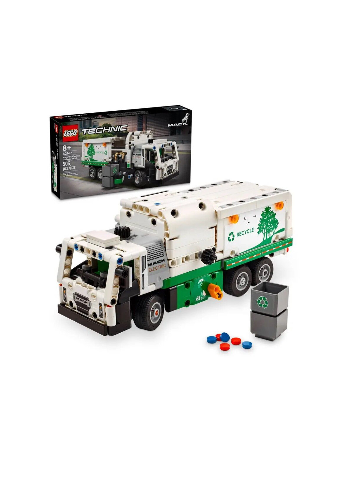 Конструктор LEGO Technic 42167 Электрический мусоровоз Mack LR, 503 дет.