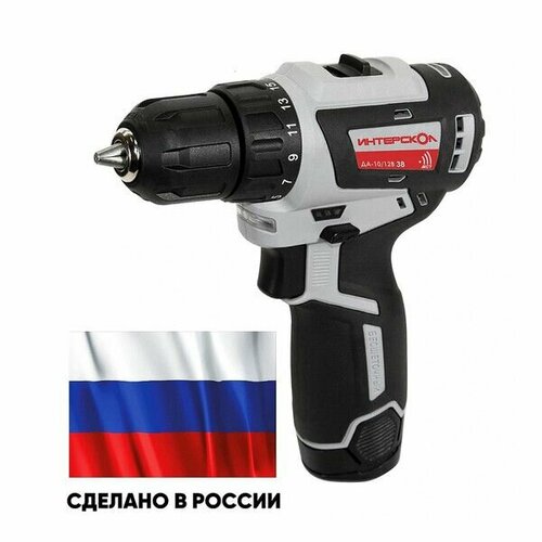 Дрель-шуруповерт аккумуляторная Интерскол ДА-1012В 38 7572245 12В 25Ач Li-Ion 2 АКБ и ЗУ 26576₽