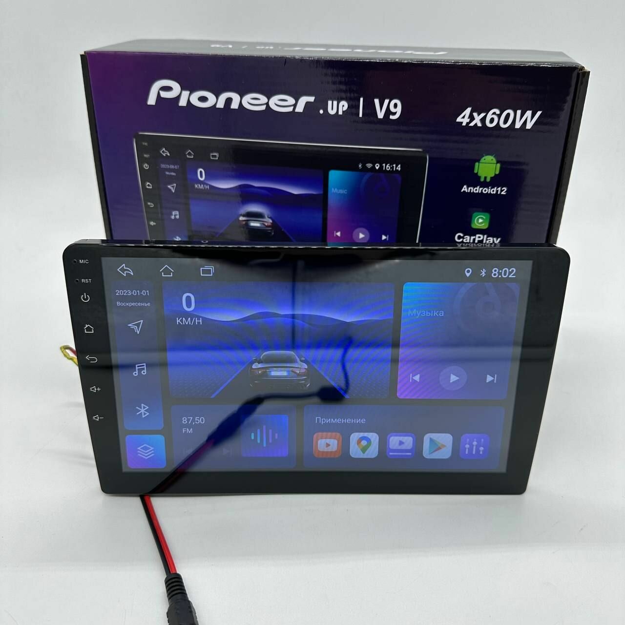 Автомагнитола универсальная Android Pioneer.up (9", 2/32 Гб, CarPlay, Wi-Fi, GPS, Bluetooth)