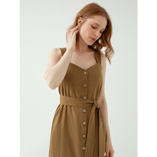 Платье Pompa, размер 42, коричневый платье pompa размер 42 коричневый мультиколор
