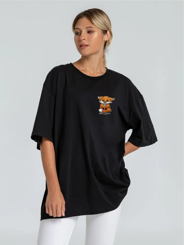 Футболка оверсайз «Cute Fire. Всех сжечь», черная, размер M/L