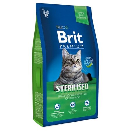 Brit Premium Cat Sterilized Корм для стерилизованных кошек с Курицей и печенью 800г
