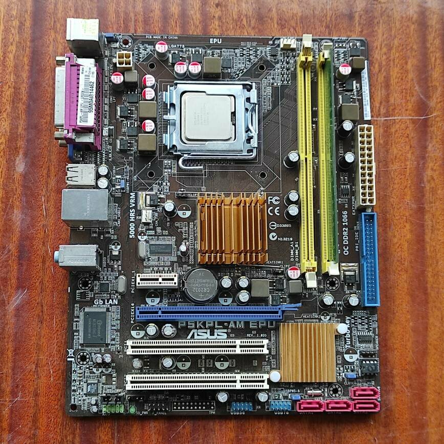 Комплект материнская плата ASUS P5KPL-AM EPU LGA775 + процессор Celeron(R) + ОЗУ DDR2 512mb дефектная