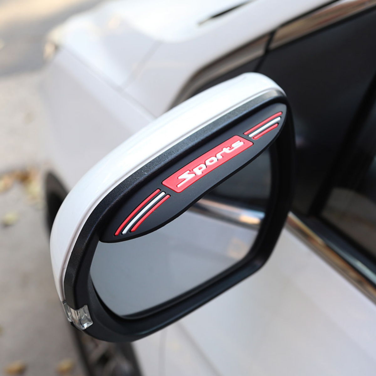 фото Козырек на зеркало заднего вида Sports белый 2 шт.