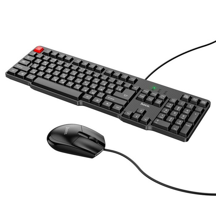 Комплект клавиатура + мышь Hoco GM16 проводная мембраная кабель 1.2 м чёрный (комплект из 2 шт)