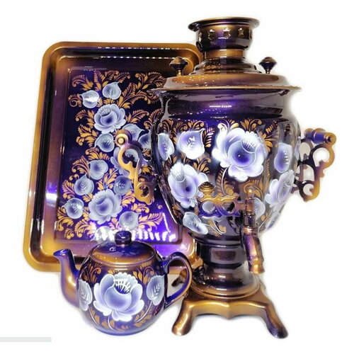 Самовар электрический набор Кобальт Гжель желудь 3 литра 1850000₽