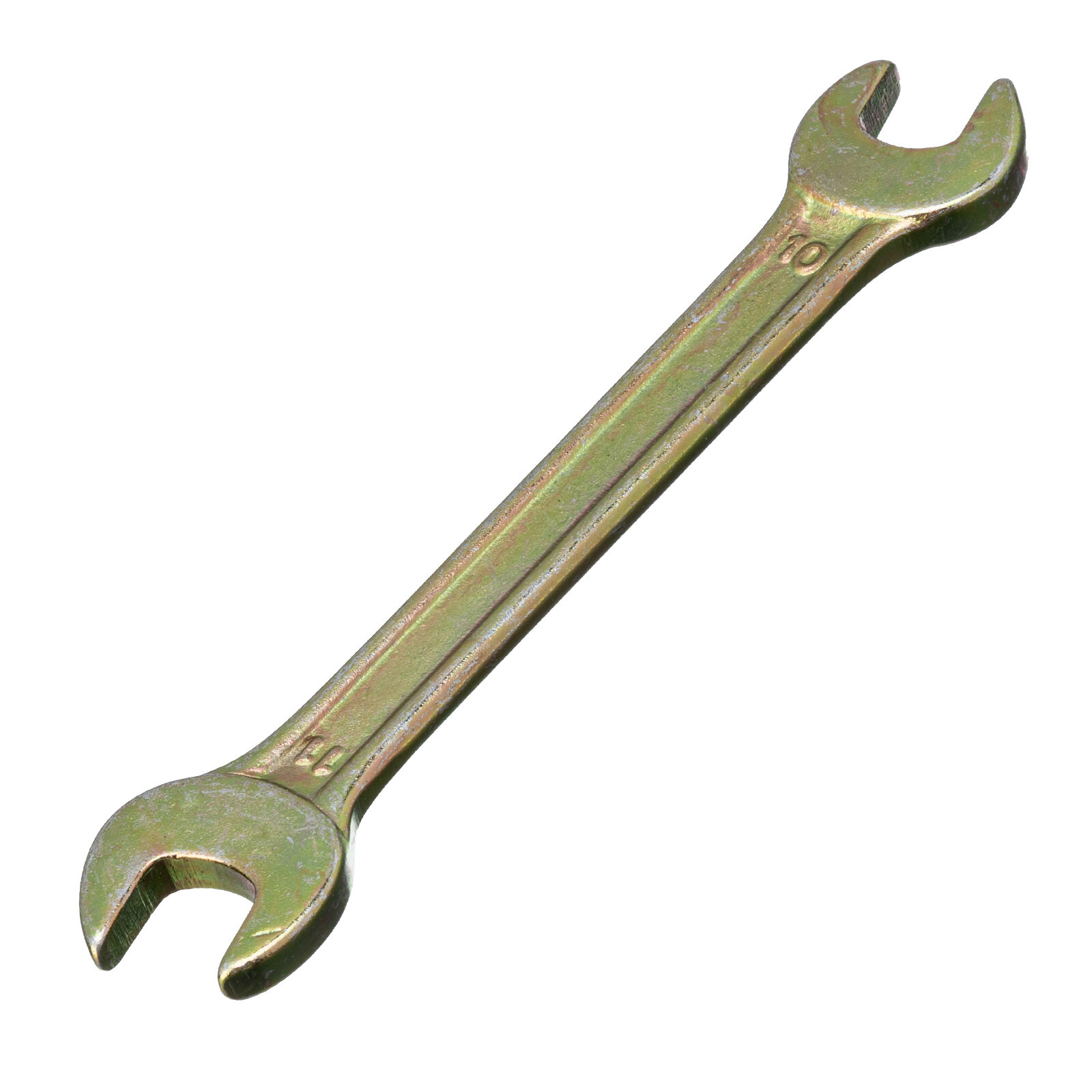 Ключ рожковый Сибртех 10 х 11 мм, желтый цинк 14304