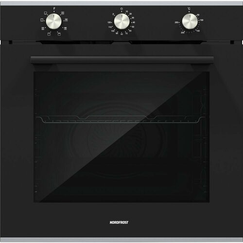 Встраиваемый духовой шкаф NORDFROST HM 6080 B 74 л объём конвекция 8 программ гриль чёрное стекло 2999000₽