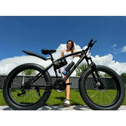 Велосипед фэтбайк Fatbike Richiesto 21s 26 Взрослый Подростковый Спортивный Вездеход Унисекс черный модель 2024 3310000₽