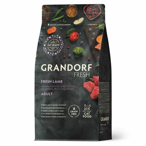 GRANDORF Fresh Cat ADULT Lamb&Sweet Potato (Свежее мясо ягненка с бататом для кошек) 2 кг