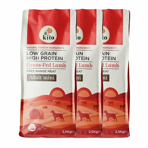 Kito Для взрослых мелких собак с ягненком свободного выпаса Adult Mn Dog Food Grass-Fed Lamb 25 кг х 3шт 5409₽