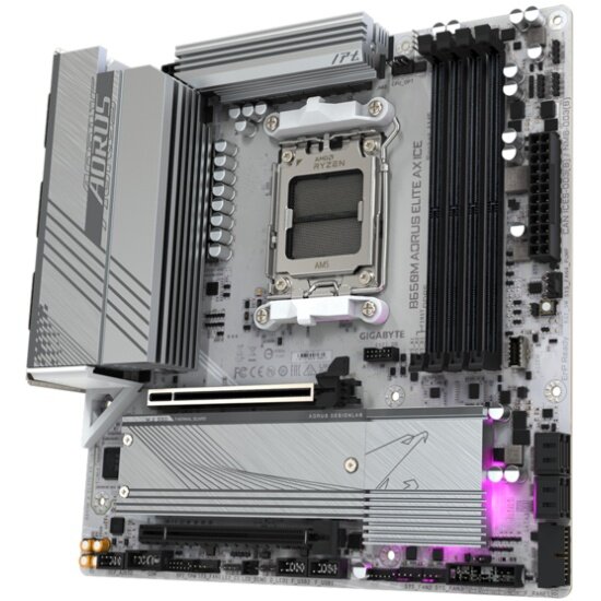Материнская плата Gigabyte B650M AORUS ELITE AX ICE (AM5, mATX) — фото 1
