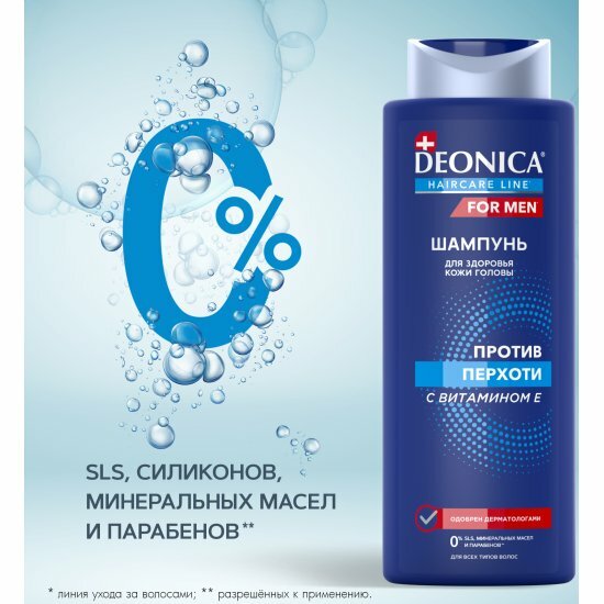 Шампунь Deonica For Men против перхоти, мужской, 380мл — фото 1