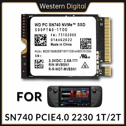 WD SN740 NVMe M2 SSD 12 ТБ PCIe 40 для Steam Deck 1TB SN740 939000₽