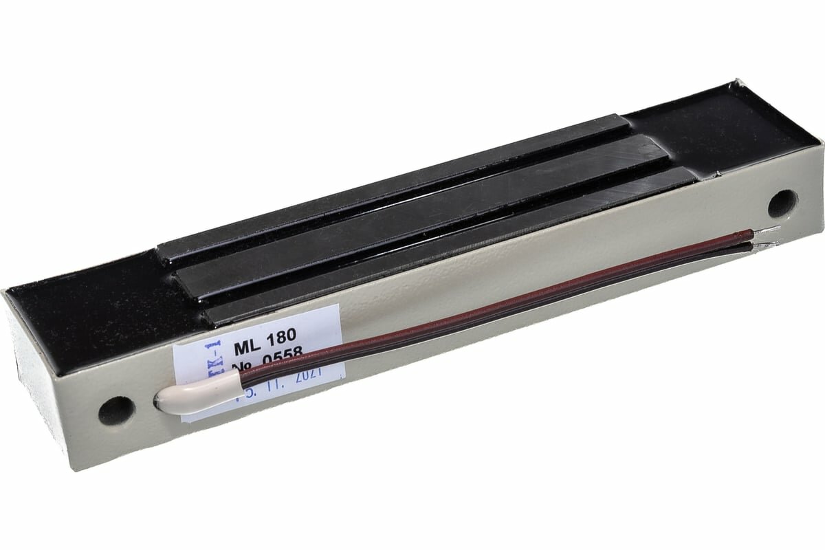 ACCORDTEC ML-180K с планкой Замок электромагнитный, 180 кг, 12V, 0.4 A, 180x40x25, 0.8 кг AT-02314