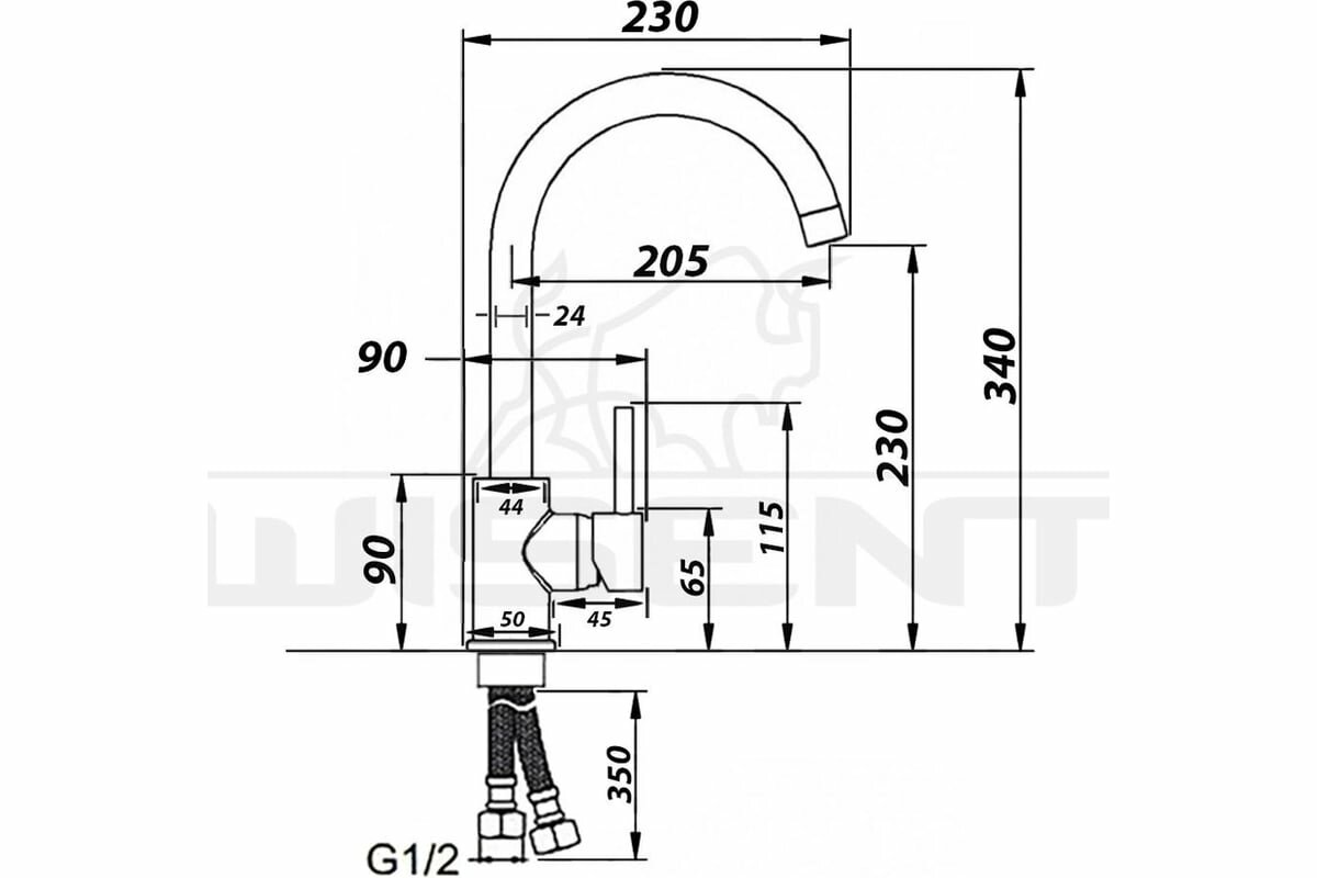 WISENT Смеситель для кухни W4998-3 — фото 1