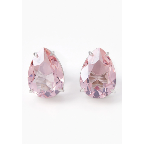 фото Серьги пусеты swarovski, кристаллы swarovski, размер 14 мм, серебряный