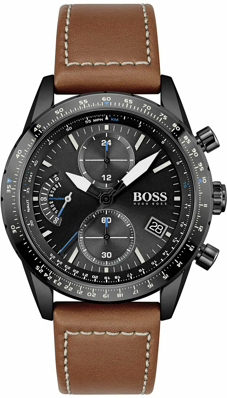 Наручные часы BOSS Pilot, коричневый, черный