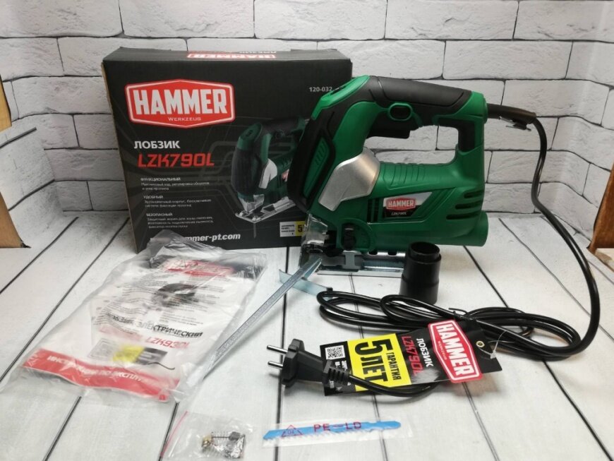 Лобзик Hammer Flex LZK790L 790Вт 0-3000ход/мин 90мм-дер 8мм-мет маятник - фото №17