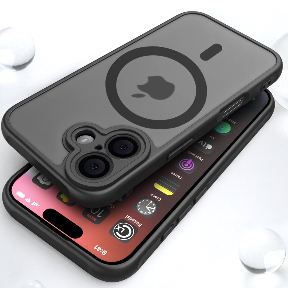 Чехол Creative Case для Apple iPhone 16 (айфон 16) магнитный, совместимый с MagSafe (магсейф), противоударный, черный — фото 1