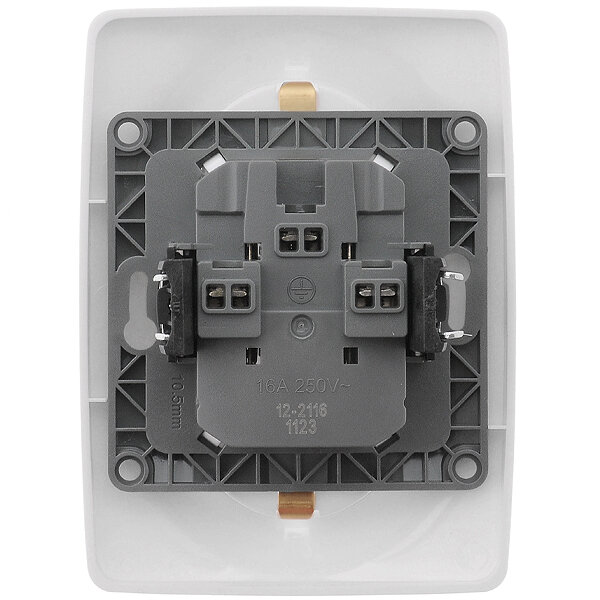 Розетка ЭРА 12 2x2P E Schuko 16A 250V винтовой зажим - фото №2