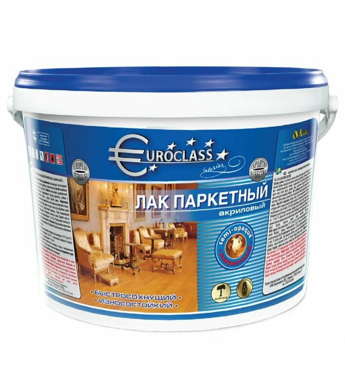 Лак паркетный акриловый полуматовый Euroclass 08 л