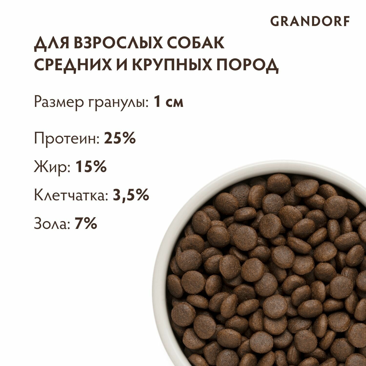 Корм Grandorf кролик с индейкой для взрослых собак средних и крупных пород, 1 кг — фото 1