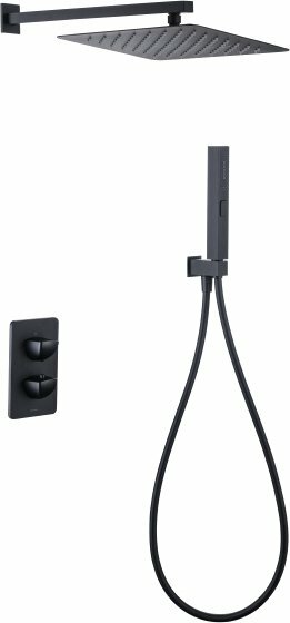 Душевой комплект Allen Brau Infinity 5.21016-31 С внутренней частью, черный матовый
