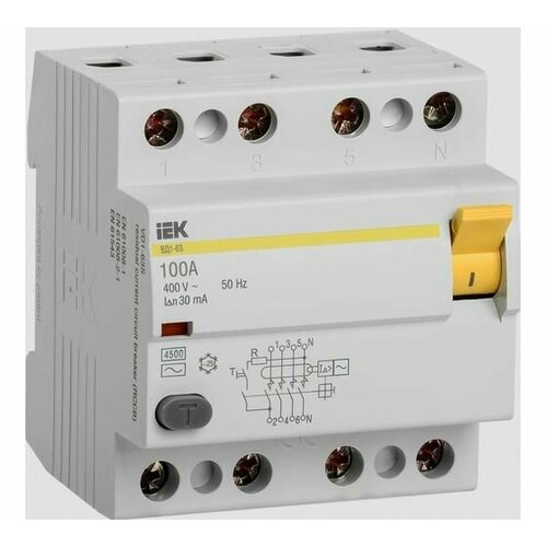 УЗО IEK MDV10-4-100-030 ВД1-63 100A 30mA IEK