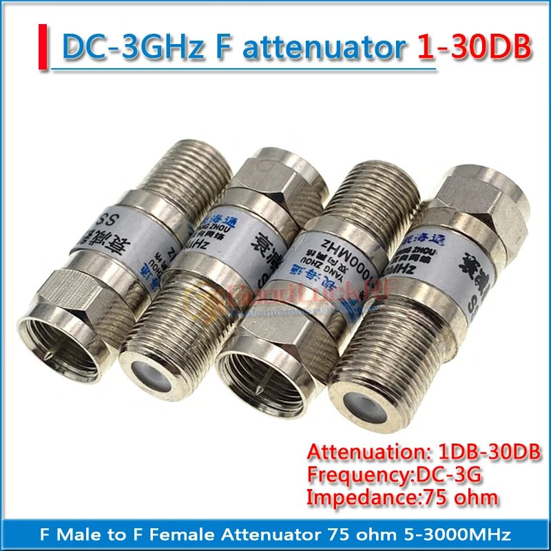 RF аттенюатор F Male to F Female NoEnName_Null F-JK DC-3GHz 1/2/3/5/6/10/15/20/25/30DB, 10DB