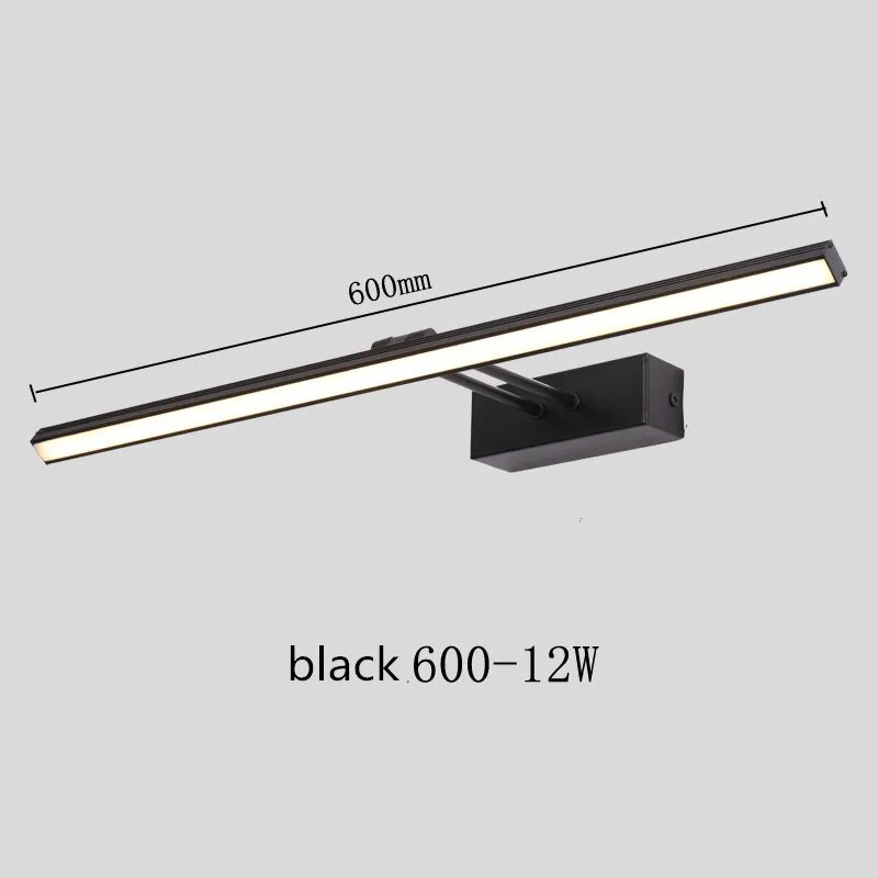 Светодиодное зеркало с подсветкой IWP, Холодный белый(5500-7000K), 12W Black 60cm