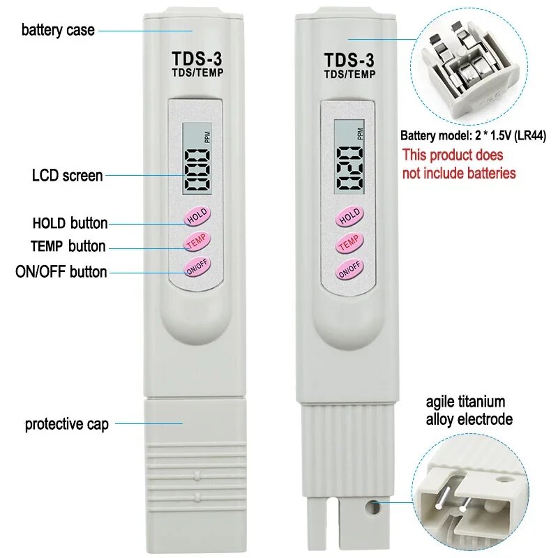 Изображение QSTEXPRESS TDS-3 Ручка для контроля качества воды, Test pen