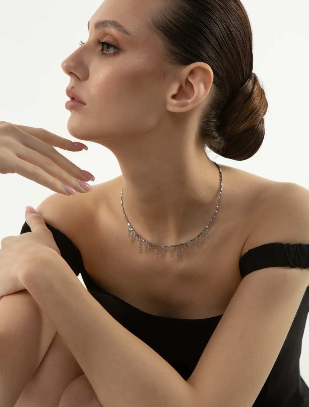 Колье FETISH, длина 38 см, серебристый — фото 1