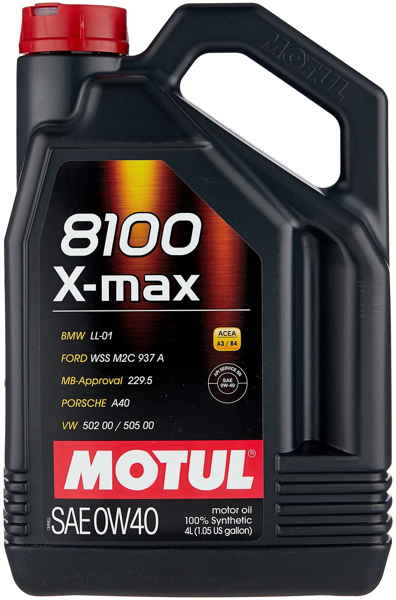 Минеральное моторное масло Motul 8100 X-max 0W40, 4 л, 1 шт.