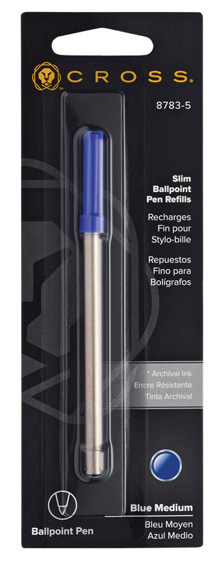 Стержень шариковый CROSS для ручек Click и роллеров Classic Century синий M (8783-5)