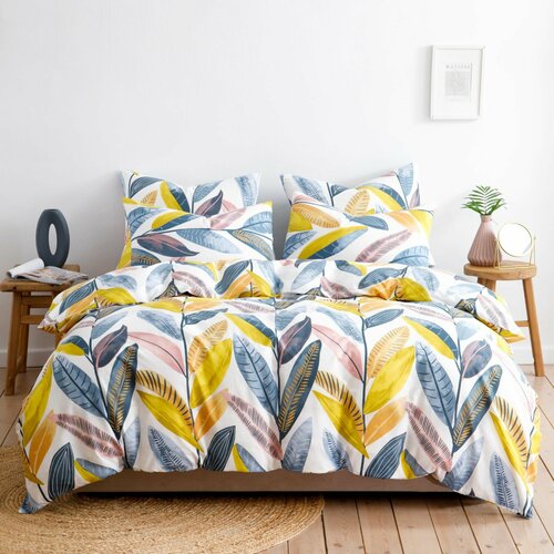 Пододеяльник Евро размер 200х215 Ночь Нежна Тропическое бохо, 100% хлопок, ткань поплин