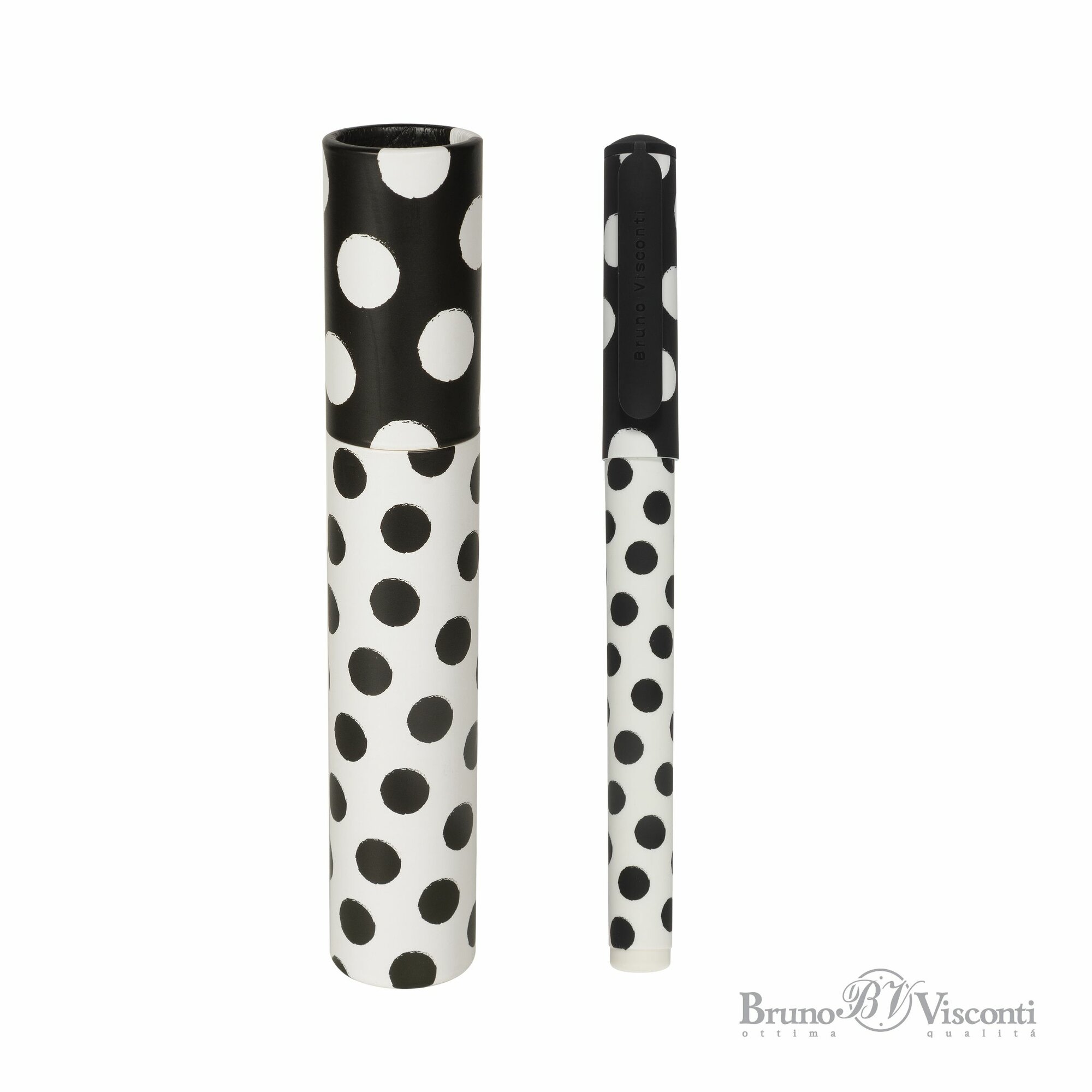 Ручка шариковая подарочная Bruno Visconti "DreamWrite. Black&White. Горошек" синяя, 0.7 мм / ручка в тубусе / сувенир арт.20-0264/19-1