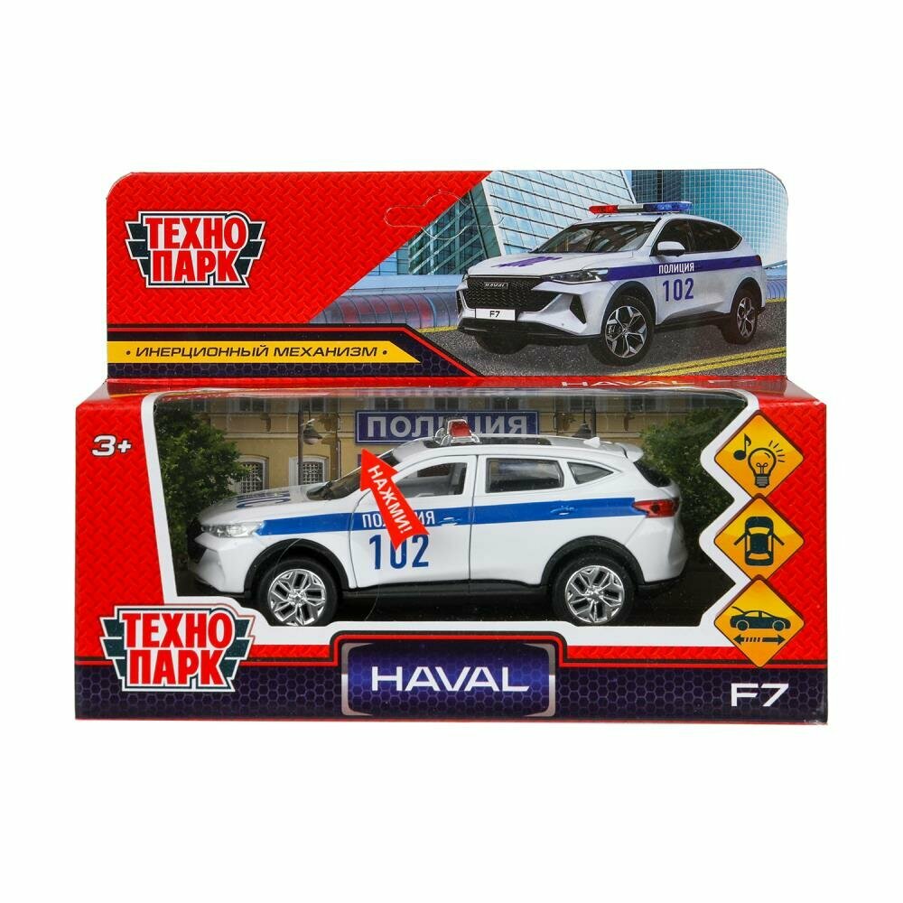 Машина металлическая "Haval f7" Полиция, 12,5 см. белый Технопарк F7-12SLPOL-WH