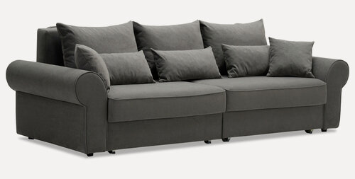 Изображение товара Диван-кровать Тьерри размер: 251х105х90 см, спальное место: 156х200 см, велюр серый