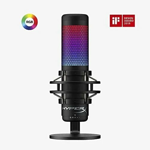 Игровой микрофон HyperX QuadСast S RGB, для стриминга, чёрный