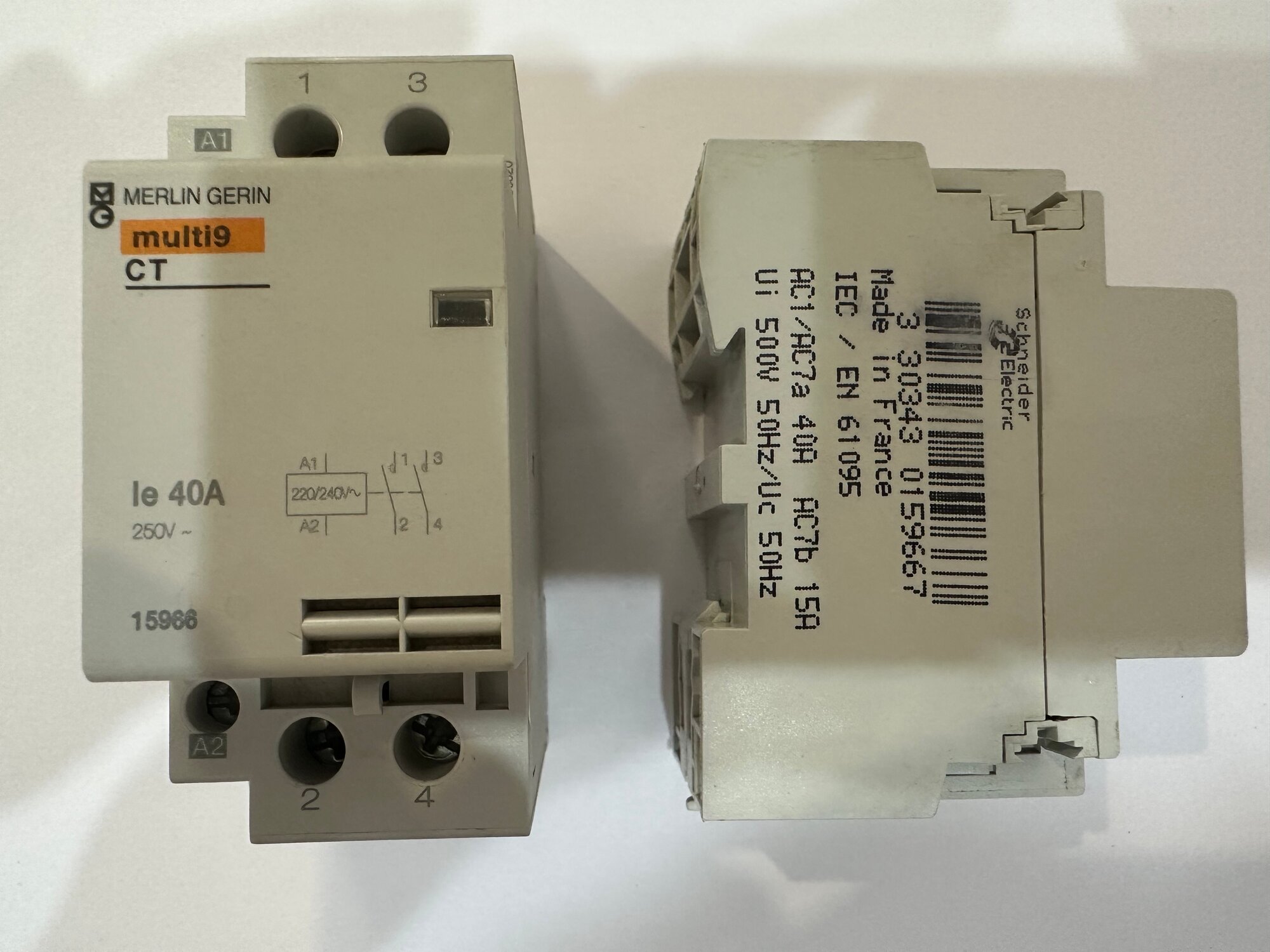 Модульный контактор multi9 CT 40A 2НО 230/250В SCHNEIDER ELECTRIC 15966