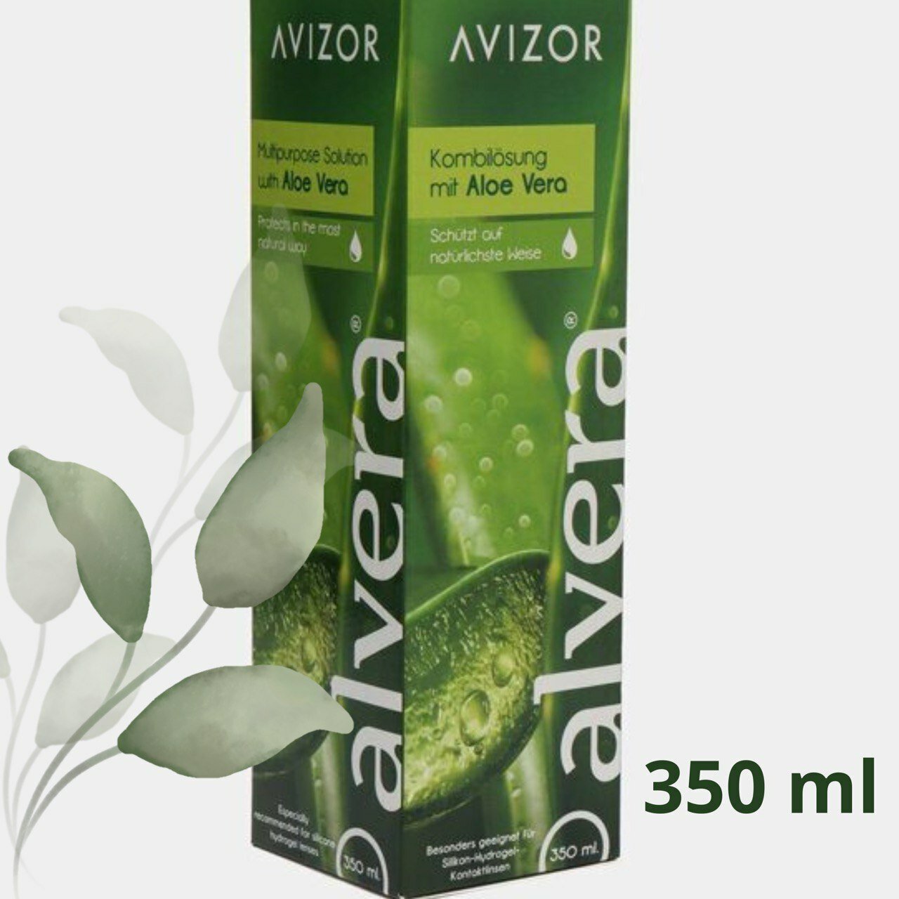 Раствор для контактных линз "AVIZOR Alvera", для всех типов, увлажняющий, 350 мл — фото 1