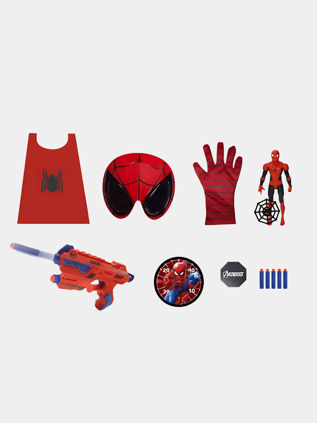 Набор супергероя 9в1 со светящейся маской, набор Человек паук — фото 1