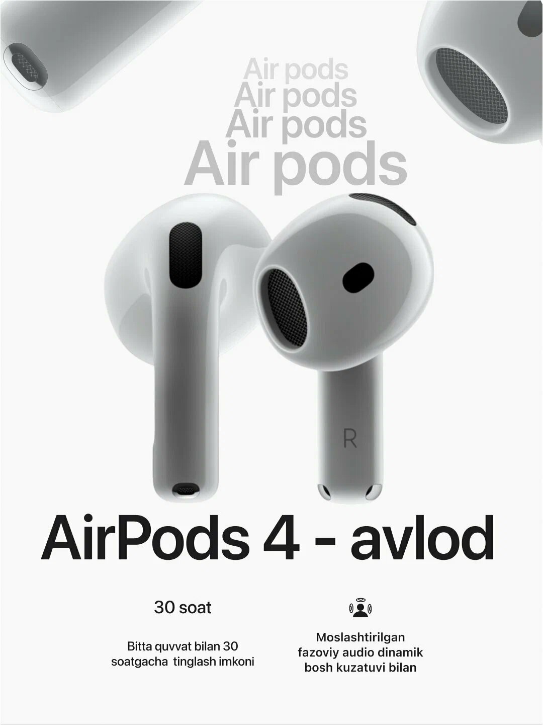 Беспроводные наушники Apple AirPods 4 / 4 ANC 2024 с шумоподавлением