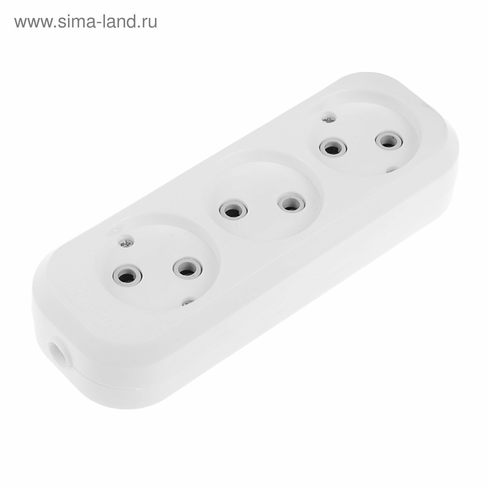Колодка 3 розетки 10 А 2200 Вт без з/к белая цвет: белый