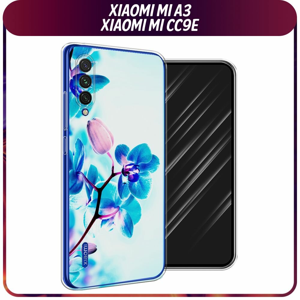 Чехол на Xiaomi Mi CC9E/Mi A3 / Сяоми Mi CC9E/Mi A3 с принтом "Голубая орхидея"