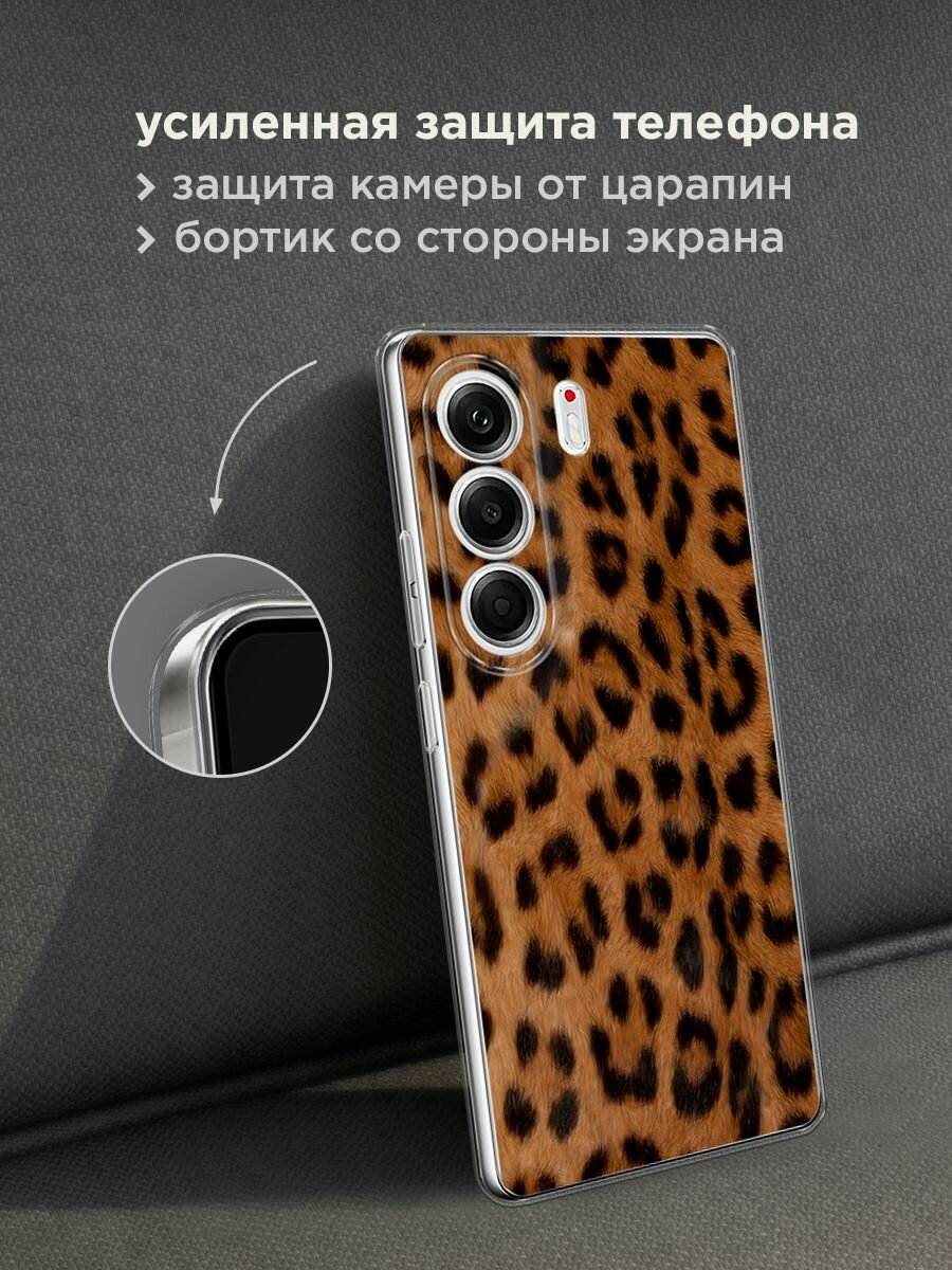 Чехол на Tecno Camon 40 Pro 5G / Текно Камон 40 Про 5G с принтом "Мех леопарда" — фото 1