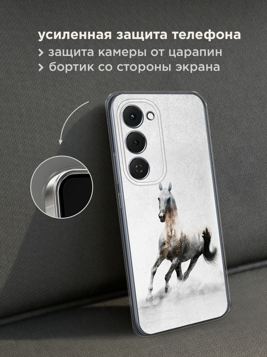 Чехол на Tecno Spark 40 Pro+ / Текно Спарк 40 Про+ с принтом "Лошадь лес" — фото 1