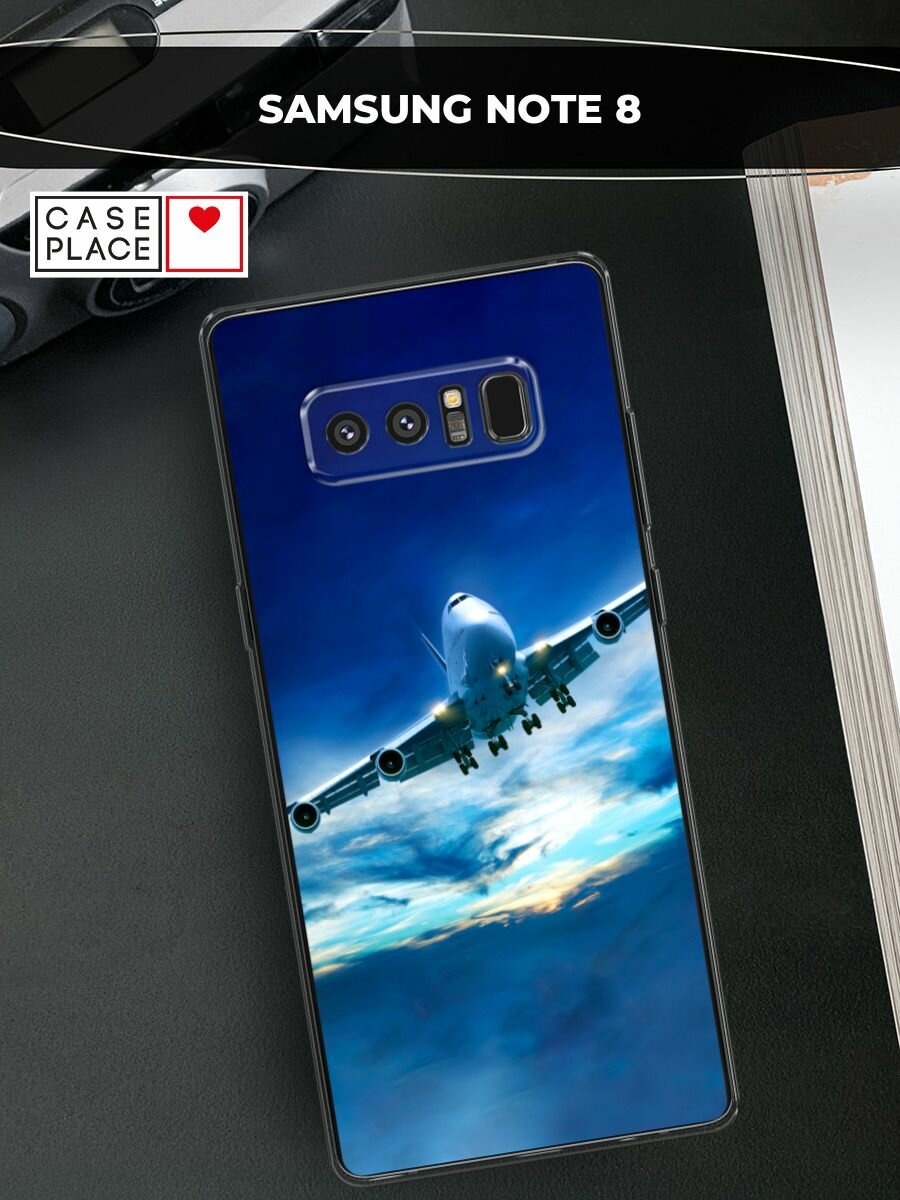 Чехол на Samsung Galaxy Note 8 / Самсунг Галакси Нот 8 с принтом "Самолет в небе"
