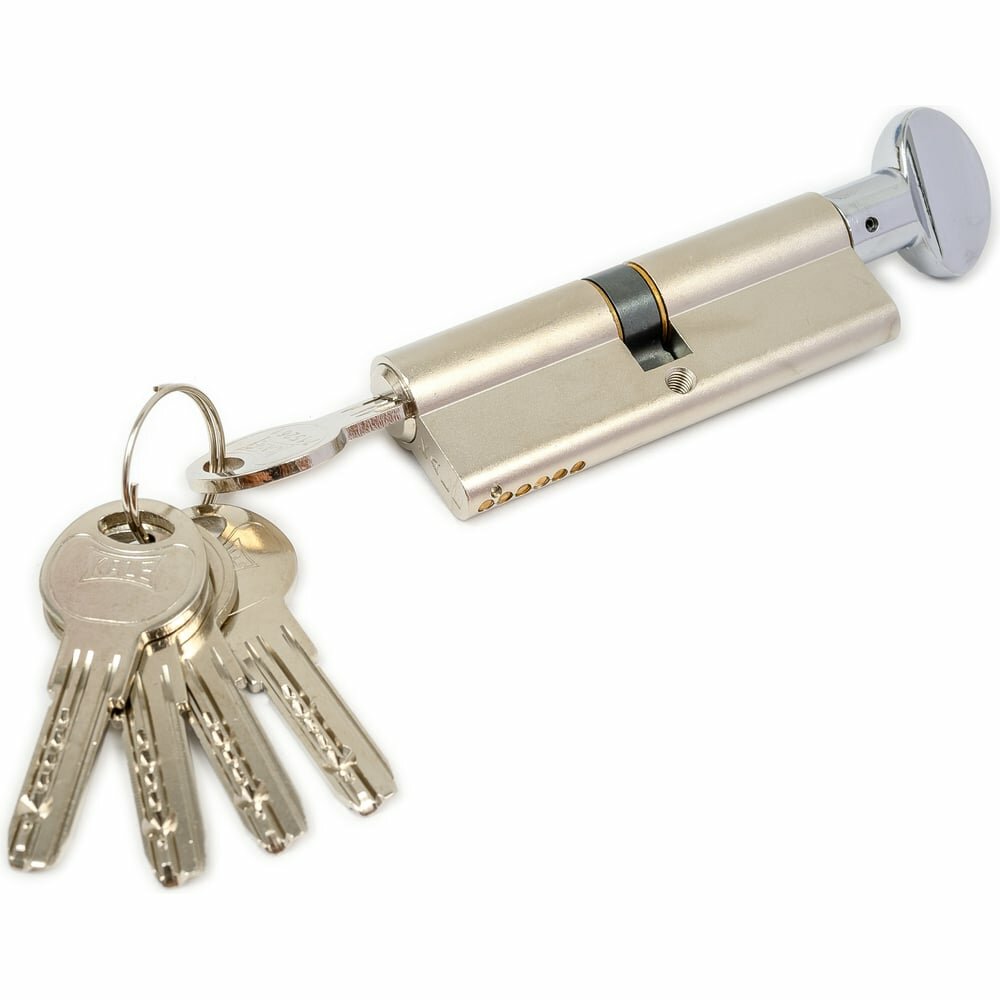 Личинка Кале SM 90mm (45/45) дверной цилиндр с вертушкой хром серебро